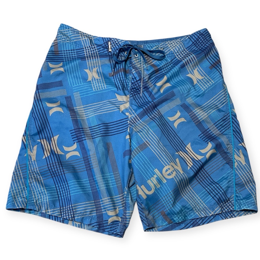 Men's Hurley Boardshorts Unlined Size 37 Blue Surf Swim